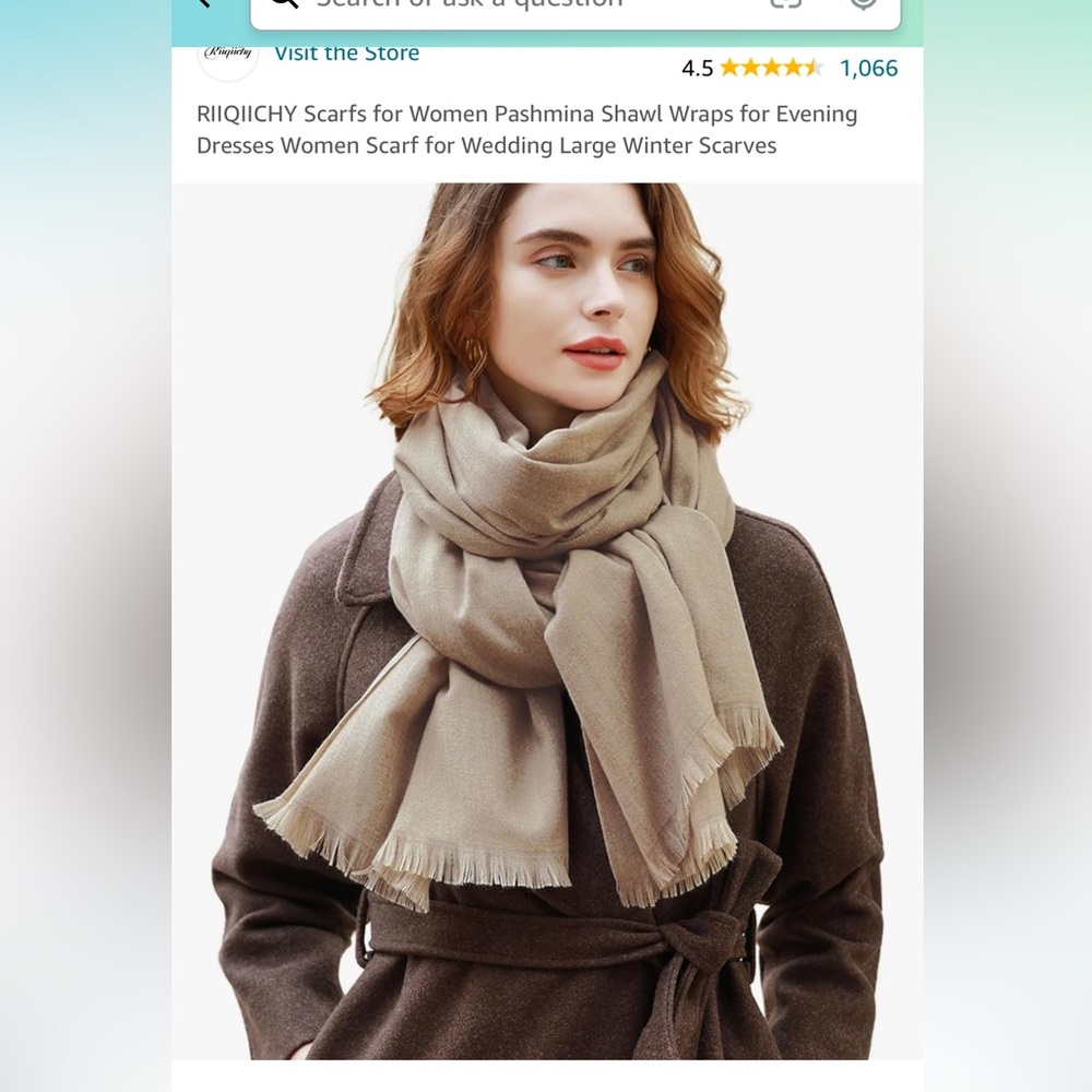 SIX Dark beige pashmina wraps // scarves // shawls